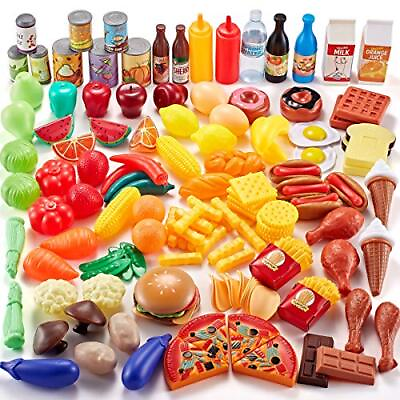 Play Food Set 143 Piece Play Food for Kids Kitchen Toy Food Assortment Pretend $36.90