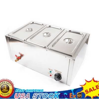 #ad #ad Electric Food Warmer 3Pan Commercial Buffet Steam Table Stainless Steel 850W NEW $98.33