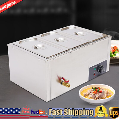#ad Electric Food Warmer 3Pan Commercial Buffet Steam Table Stainless Steel 850W NEW $109.73