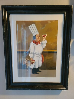 Guy Buffet quot;Chef Henriquot; Signed Limited Edition Serigraph In Z Gallerie Frame $451.00