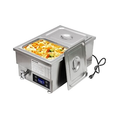 #ad 110V 2 Pan Commercial Food Warmer with Digital Display Temp 6 inch Deep 2000... $199.98