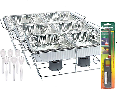 #ad #ad 25 Pc Disposable Aluminum Chafing Dish Buffet Party Set WITH HANDY LIGHTER $67.48
