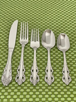 #ad Wallace ANTIQUE BAROQUE Stainless 18 10 INDONESIA Glossy Flatware CHOICE E99G $10.85