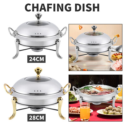 #ad 24 28cm Commercial Chafing Dish Buffet Chafer Food Warmer Stainless Steel Pot $53.19
