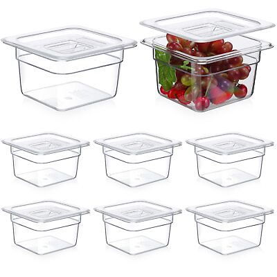 #ad Clear 1 6 Size Food Pan Restaurant Containers with Lids Square Cambro Food St... $68.71