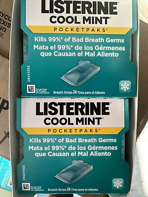 #ad Listerine Cool Mint Antiseptic Fresh Breath Strips 12 Pocketpaks 24 Strip Pack $20.00
