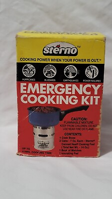 Sterno Emergency Preparedness Cooking Kit New Open Box Storm Hurricane Prep $18.31