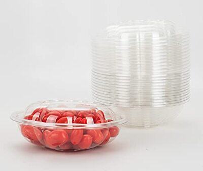 12 Sets 18oz Disposable Plastic Serving Rose Bowls with Lids Salad Containers $19.00