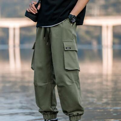 Mens Tooling Fashion Youth Casual Loose Tooling Beam Mouth Sports Trousers Pant $32.03