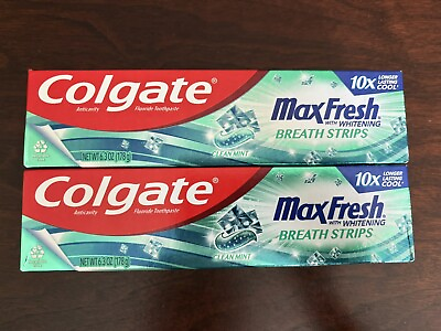#ad Lot Of 2 Colgate Max Fresh Toothpaste Whitening Breath Strips 6.3 oz $9.59
