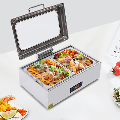 Electric Chafing Dish Stainless Steel Buffet Food Warmer 9QT Chafer Dish w Lid $179.55
