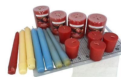 #ad Candle Lot Taper amp; Votive Candles Blue Red Ivory $29.00
