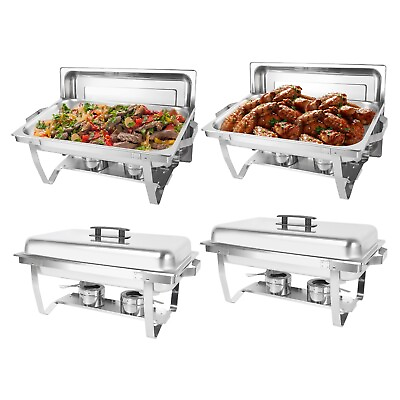4 Pack 8QT Chafing Dish Food Warmer Stainless Steel Buffet Set Chafer Full Size $99.00