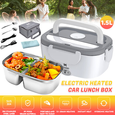 #ad 1.5L Portable Electric Food Heating Lunch Box Heater With Bag For Office Camping $29.99