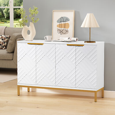 #ad #ad HLR 47quot; Storage Sideboard Cabinet with 4 Doors Modern Kitchen Buffet Cabinet US $189.00