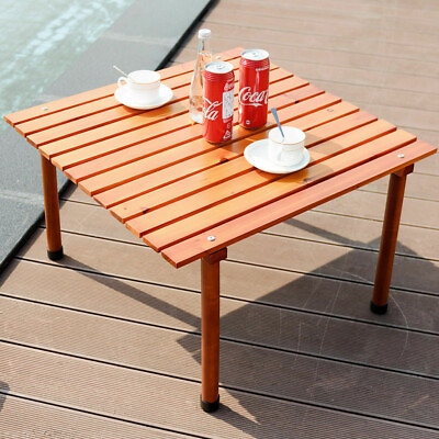 Wood Picnic Folding Roll Up Outdoor Camping Beach Dining Low Portable Table $40.99
