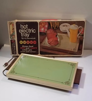 Hot Electric tray by Cornwall food warmer buffet plate 17 inches Avocado Green $27.00