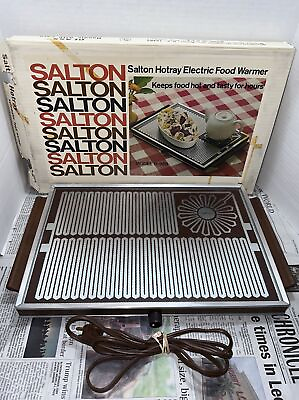 #ad Vintage Salton Hot Tray Automatic Food Warming Tray H928 With Cord Original Box $30.00