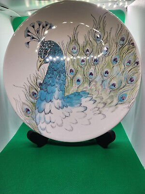 #ad Edie Rose Home Peacock Collection Accent Or Salad Plate 9 Inch Diameter $12.00