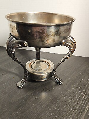 #ad Vintage Silver Plated Chaffing Dish Burner Stand $11.99