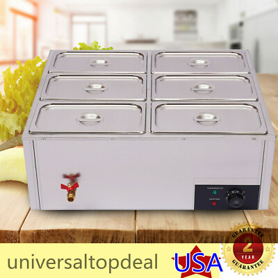 110V 6 Pan Commercial Food Warmer Food Buffet Warmer Food Pans for Buffet 850W $185.25