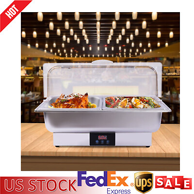#ad #ad Commercial 2 Well Buffet Food Warmer 5.7L For Restaurants Hotels W Half Cover $129.20