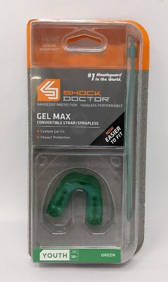 #ad Shock Doctor Youth 10 Mouth Guard Gel Max Convertible Strap Strapless $8.95