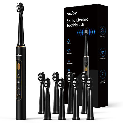 #ad SEJOY Sonic Electric Toothbrush Rechargeable With 7 Brush Heads Power Toothbrush $11.39