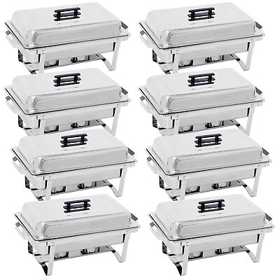 8PCS 8QT Food Warmer Chafing Dishes Buffet Chafer Set for Party Restaurant Use $222.58