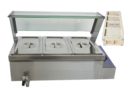 #ad 3 Pot Food Warmer 110V 1.5KW 3*1 3Pans Stainless steel Kitchen Catering $273.60
