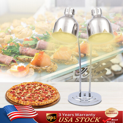 #ad Heat Lamp Food Warmer Stand Light Heating Food Commercial Station 2 Bulb $187.58