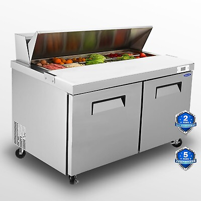 #ad 60 IN Commercial Refrigerator Sandwich Salad Prep Table with Block Cutting Board $2220.09