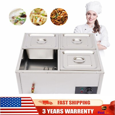 #ad Electric Bain Marie Commercial Food Warmer Buffet Steam Table Steamer Countertop $151.62