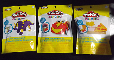 #ad NEW LOT of 3 PLAY DOH Air dry clay sets w tools amp; molds create food car dino $25.00