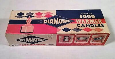 #ad VINTAGE BOX OF DIAMOND BRAND FOOD WARMER CANDLES RETRO KITCHEN MATCHES DECOR $29.99