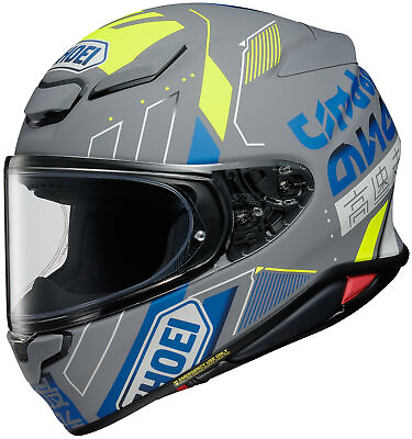 #ad #ad Shoei RF 1400 Accolade Helmet Grey Blue Yellow SML $719.99