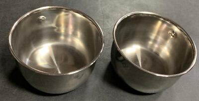 #ad 4quot; Lot of 2 Bird Parrot Cage Stainless Steel Seed Water Feeder Cups For Mcage $14.20