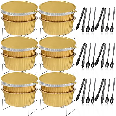 #ad 6 Set Disposable Chafing Dishes Buffet Set Chafer Wire Racks Stand Kit Dish Serv $40.95