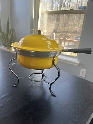 #ad #ad Vintage Chafing Dish Yellow Mid Century Modern Sterno Cooker $55.00