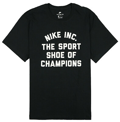 NIKE Sportswear Sport Shoe of Champions T Shirt sz 2XL XX Large Black White NSW $35.99