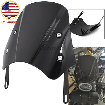5 7quot; Motorcycle Black Universal Headlight Fairing Windshield Windscreen Shield $26.99