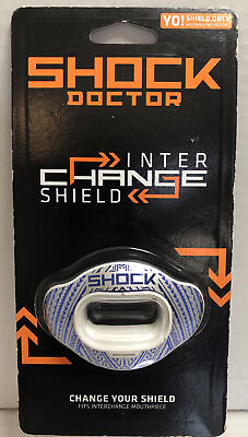 #ad NEW Shock Doctor Inter Change Mouthpiece SHIELD for Mouth Guard Football SilvBlu $2.95