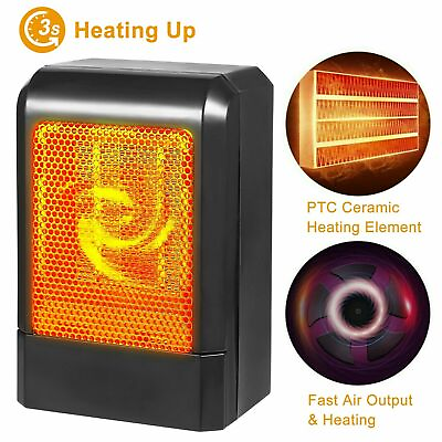 500W Portable Electric Space Heater Fan Forced Thermostat Energy Saving $19.99