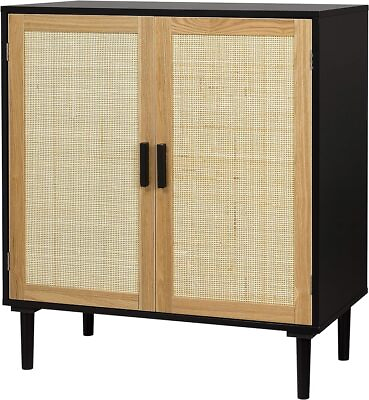 #ad #ad Sideboard Buffet Cabinet Kitchen Storage Cabinet with Rattan Decorated Doors $121.49