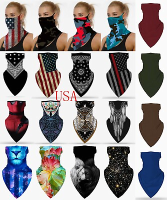 Face Mask Mouth Covering Neck Gaiter Breathable Washable Reusable with Ear Holes $5.86