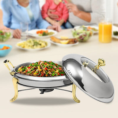#ad Restaurant Buffet Chafing Dish Catering Food Warmer Stainless Steel Round 26cm $40.91