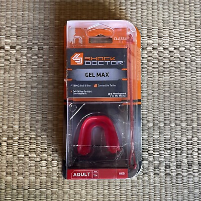 #ad Shock Doctor Gel Max Convertible Mouth Guard Red Adult DAMAGED PACKAGE $10.00