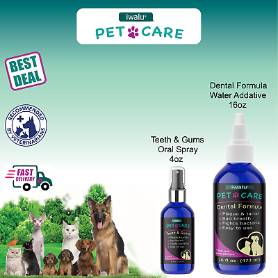 #ad PET DENTAL CARE Pet Mouthwash Fresh Breath For Dogs Water Additive Spray 4oz $19.45