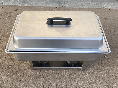 #ad #ad Stainless CHAFING DISH w Foldable Frame Cover Lid amp; 2 Fuel Holders $49.85
