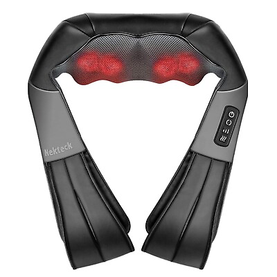 Nekteck Shiatsu Neck and Back Massager with Soothing Heat Electric Deep Tissue $22.98